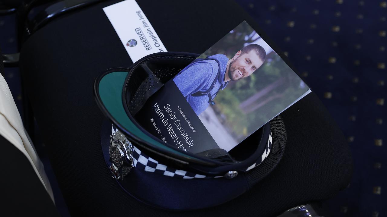 The order of service booklet for the officer