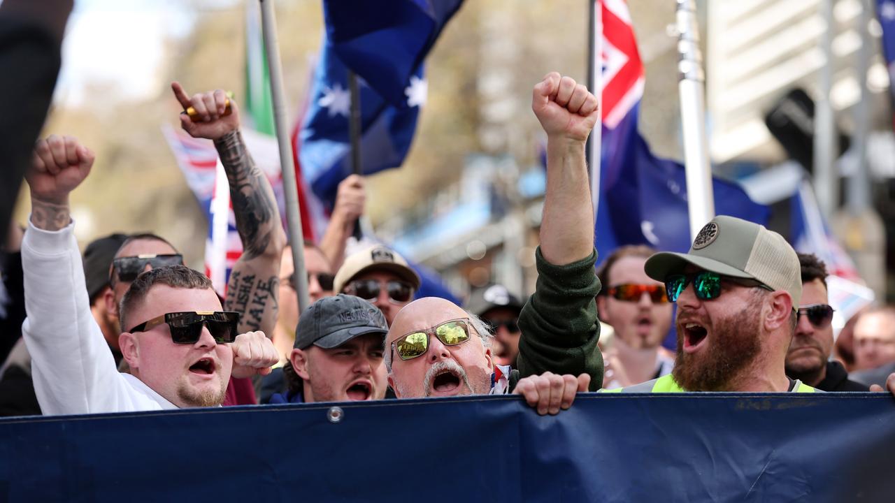 Protesters march during the National Day of Action rally in Melbourne