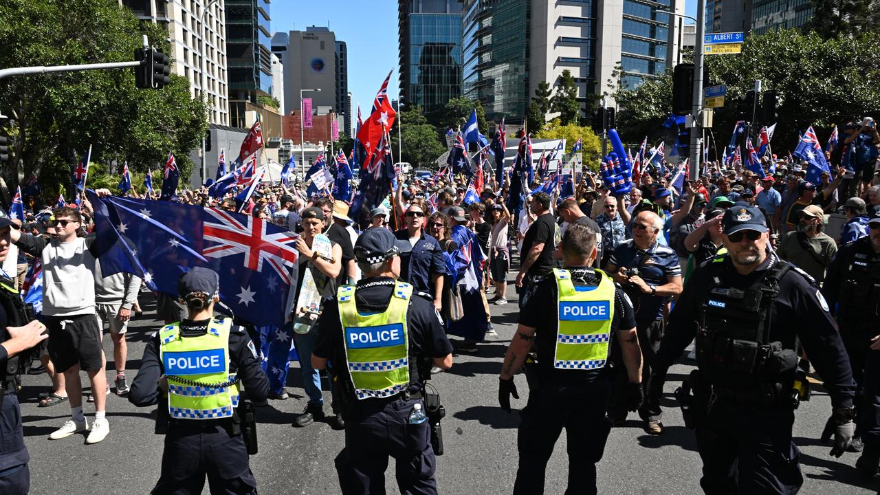 Anti-immigration protesters rally in Brisbane