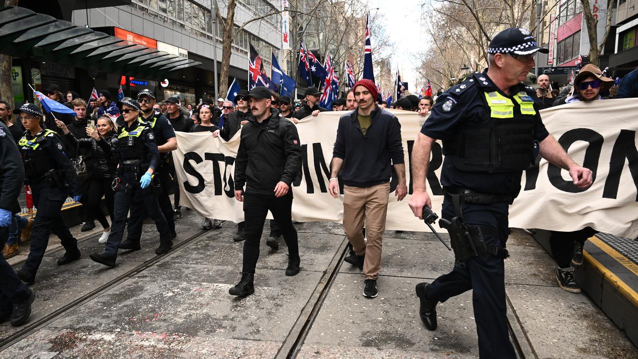 Protesters in Melbourne
