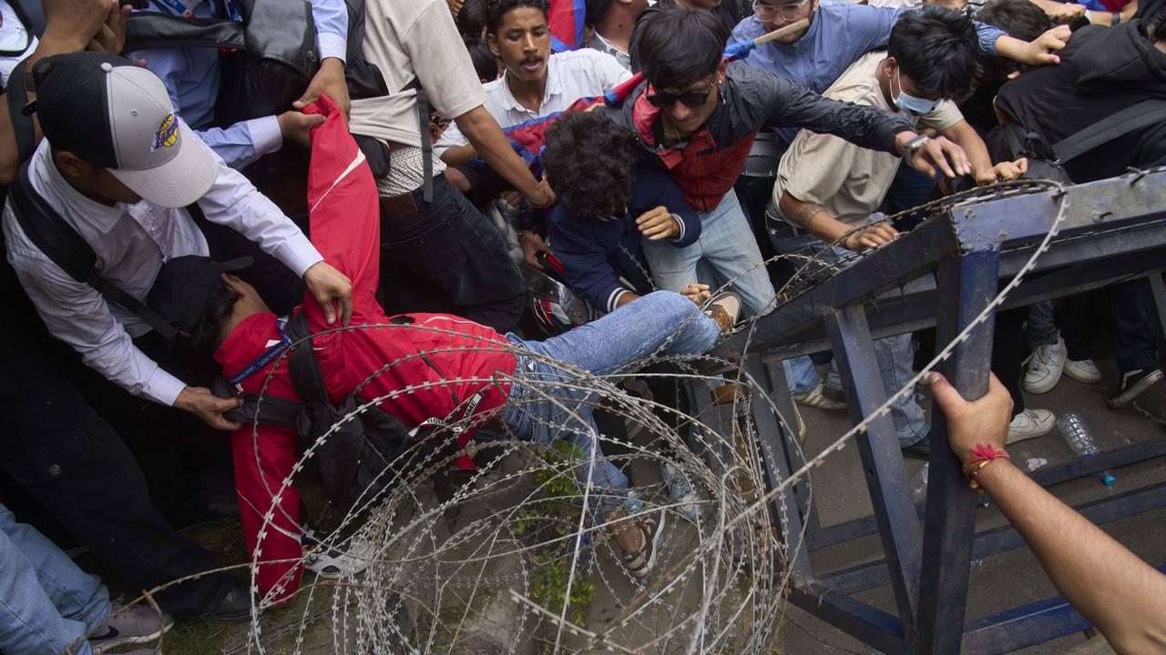 Protesters in Kathmandu