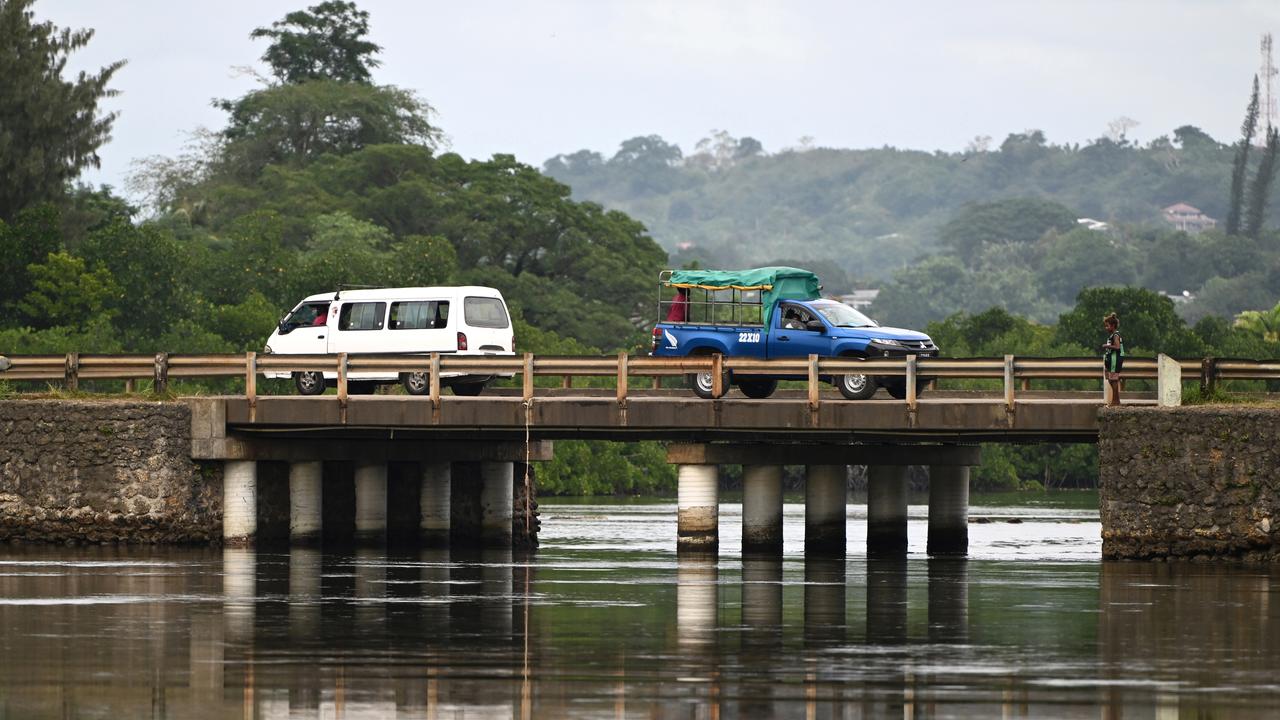 Cars on bridge