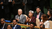 Albo and Wong applauding