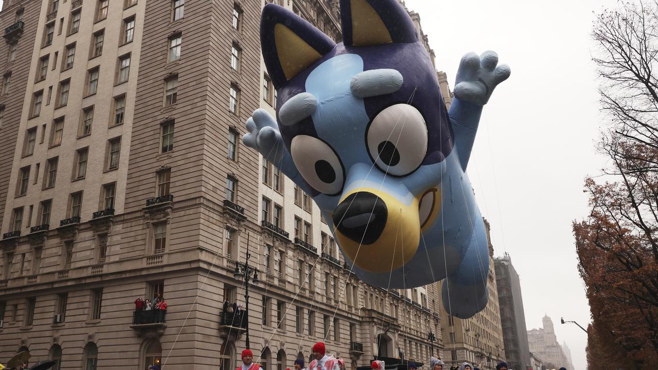the Bluey balloon during the Macy's Thanksgiving Day Parade