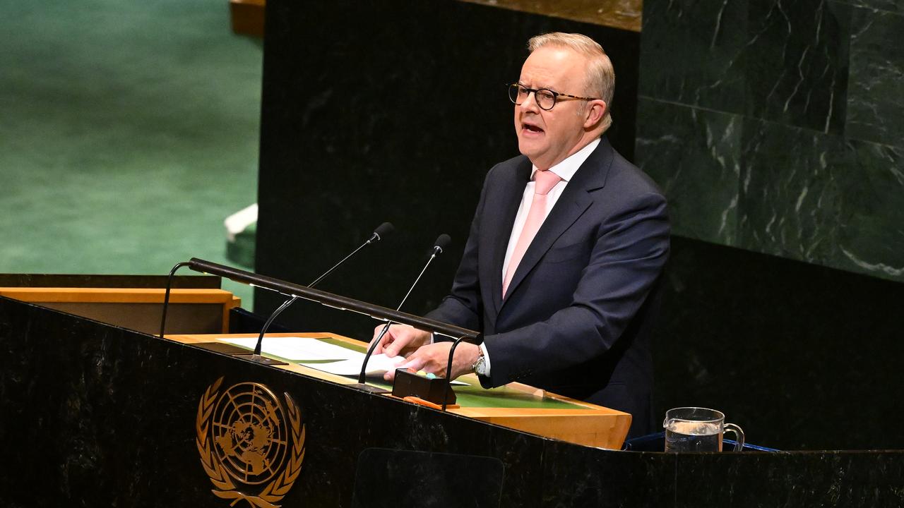 Prime Minister Anthony Albanese at the UN on September 22.