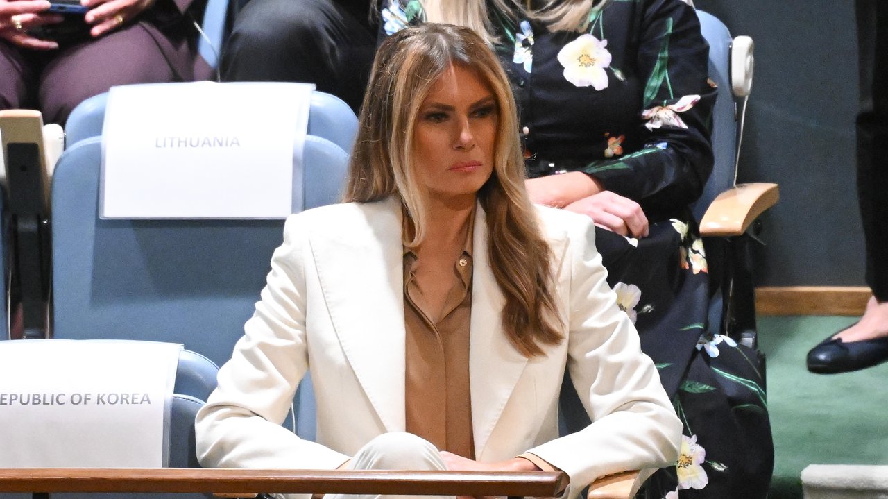 First Lady Melania Trump at the UN earlier in the day