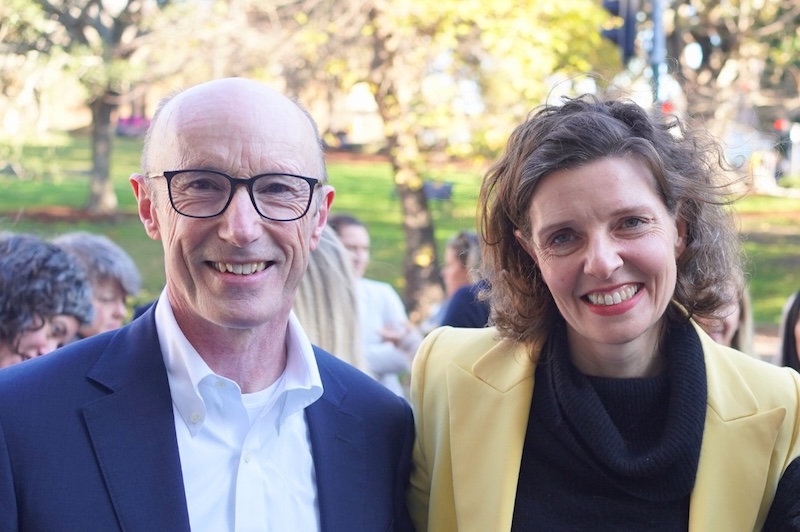 Paul O'Sullivan, Chair of St Vincent's Health Australia with Wentworth MP Allegra Spender