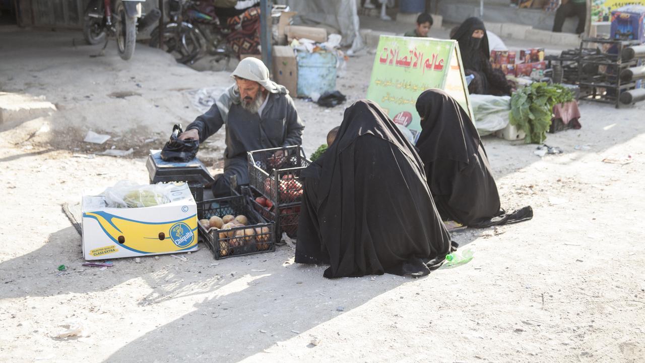 Women in the Al Hawl camp in Syria