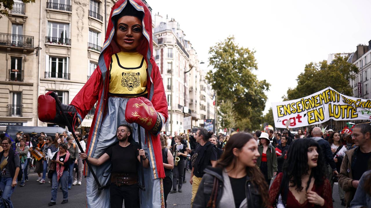 People protesting in Paris