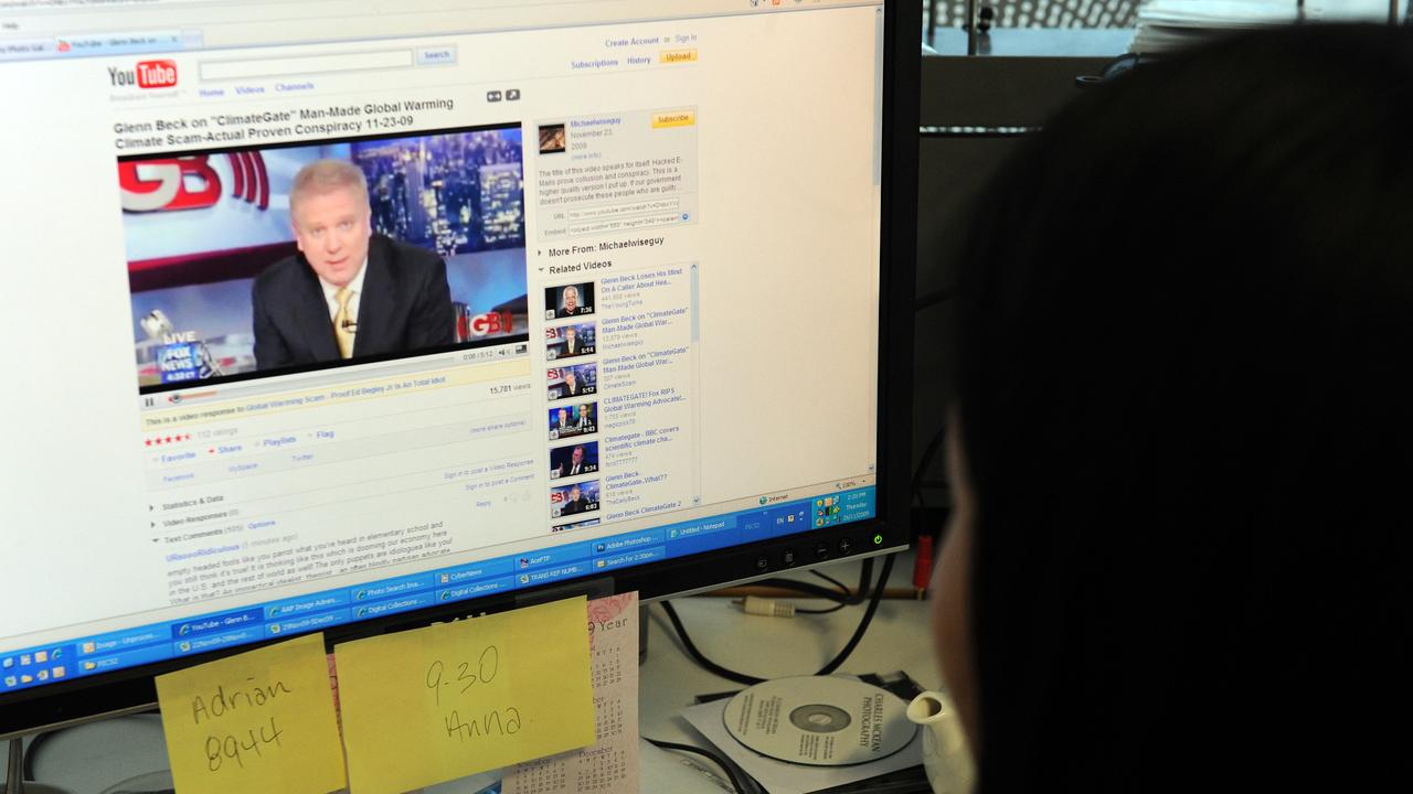 A person watches a clip on YouTube