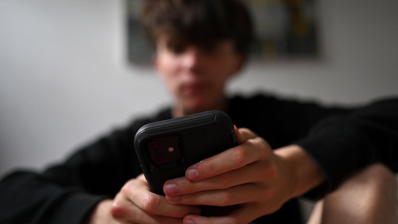 Child uses phone