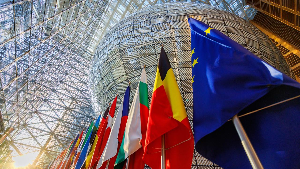 EU flag and member state flags
