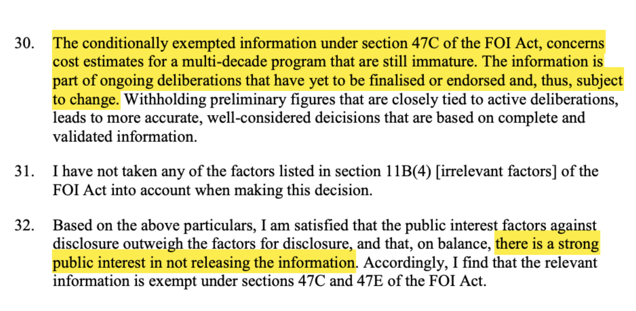 Figure 1 - You can’t see the nuclear waste costs (Source: Defence FOI)