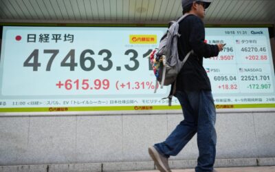 Asia down, gold claims record as banking fears weigh