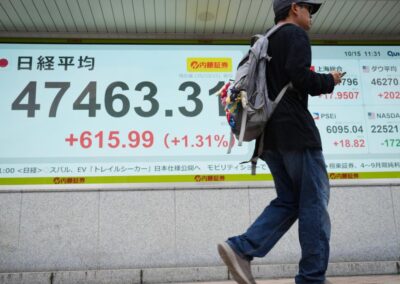 Asia down, gold claims record as banking fears weigh