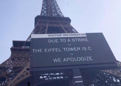 Eiffel Tower closed as French protest budget cuts