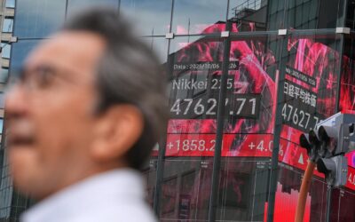 Asia stocks in AI euphoria, oil slips on Gaza deal