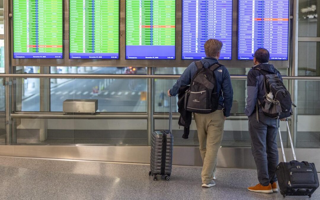 Travellers face cancelled flights over US shutdown