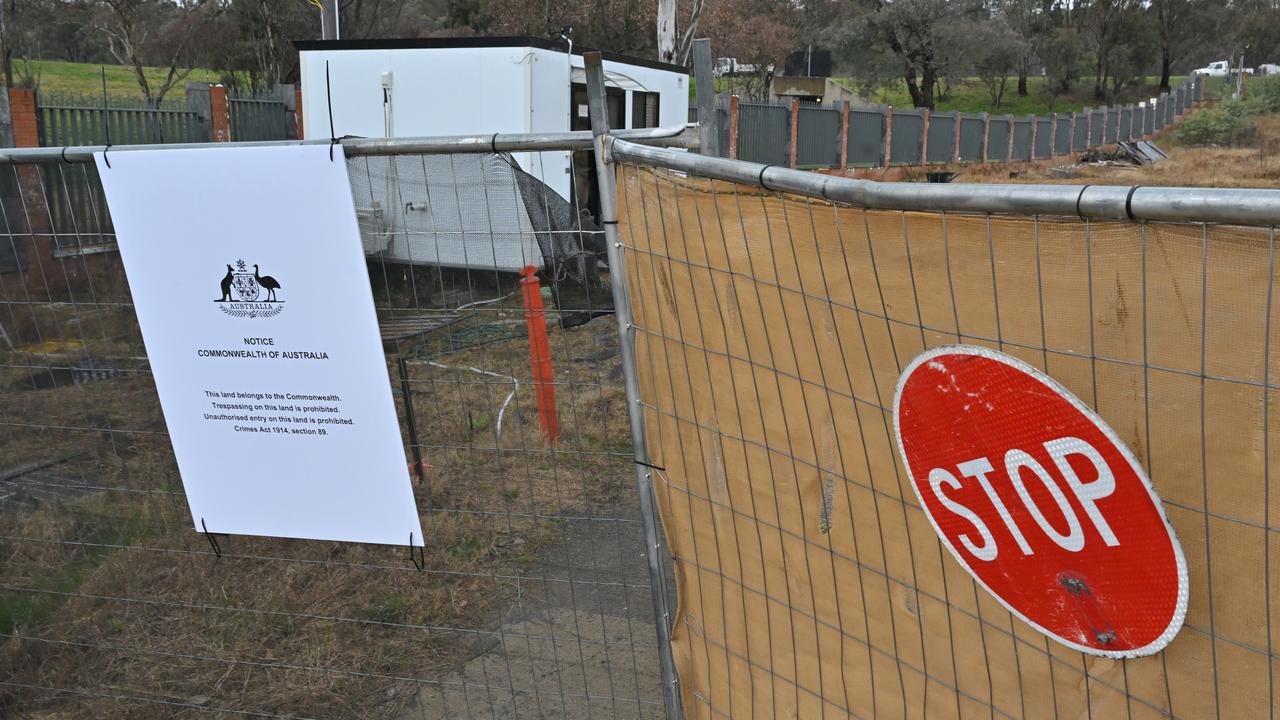 A sign on the site (file image)