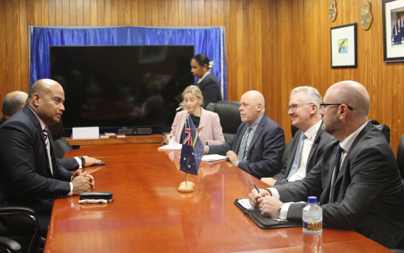 Nauru President David Adeang and Tony Burke
