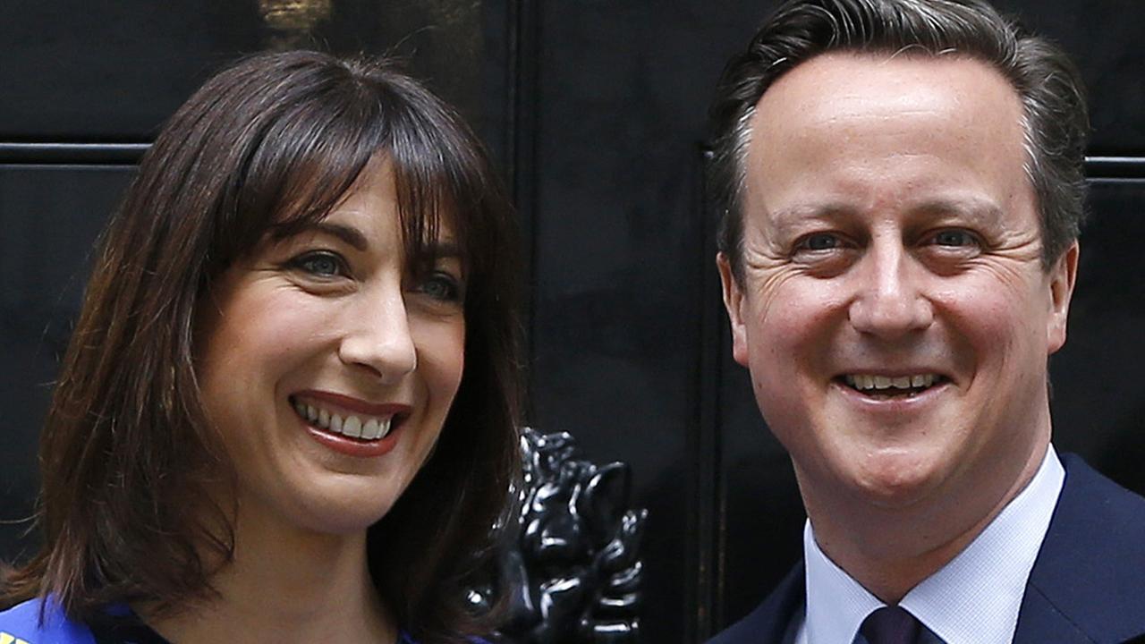 Britain's former PM David Cameron and his wife Samantha