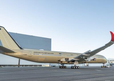 Glimpse of Qantas long-haul jet to New York and London