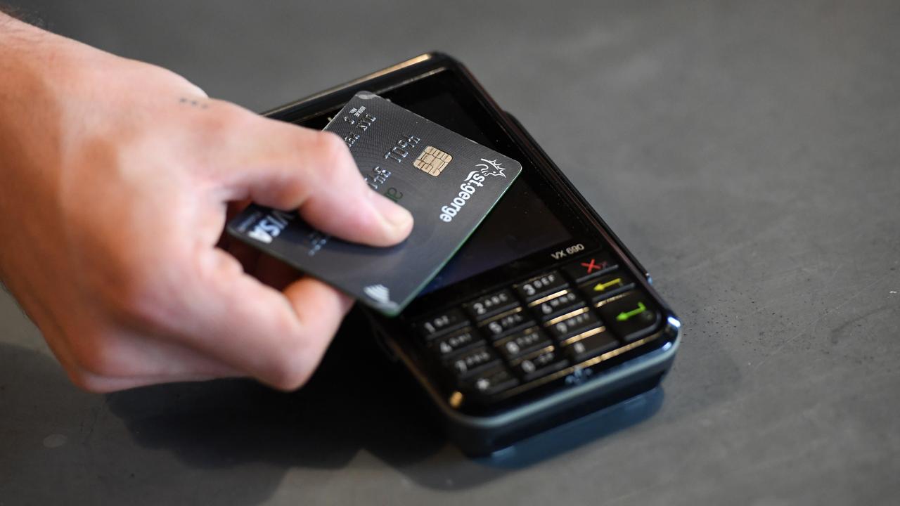 A credit card payment at a cafe (file image)