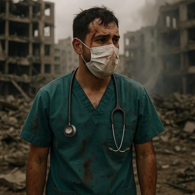 A doctor in Gaza. Image: X