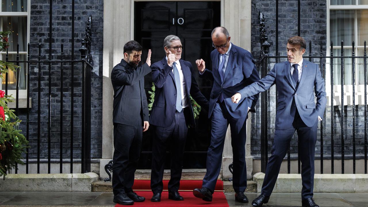 Volodymyr Zelenskiy, Keir Starmer, Friedrich Merz and Emmanuel Macron