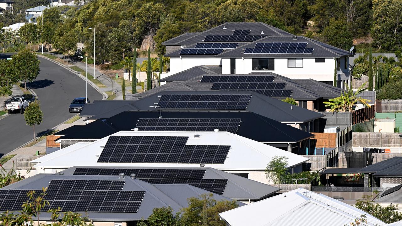 Homes with rooftop solar panels