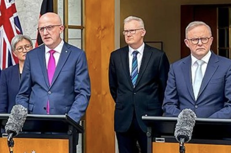 ASIO Director-General Mike Burgess at podium left. Image: ASIO