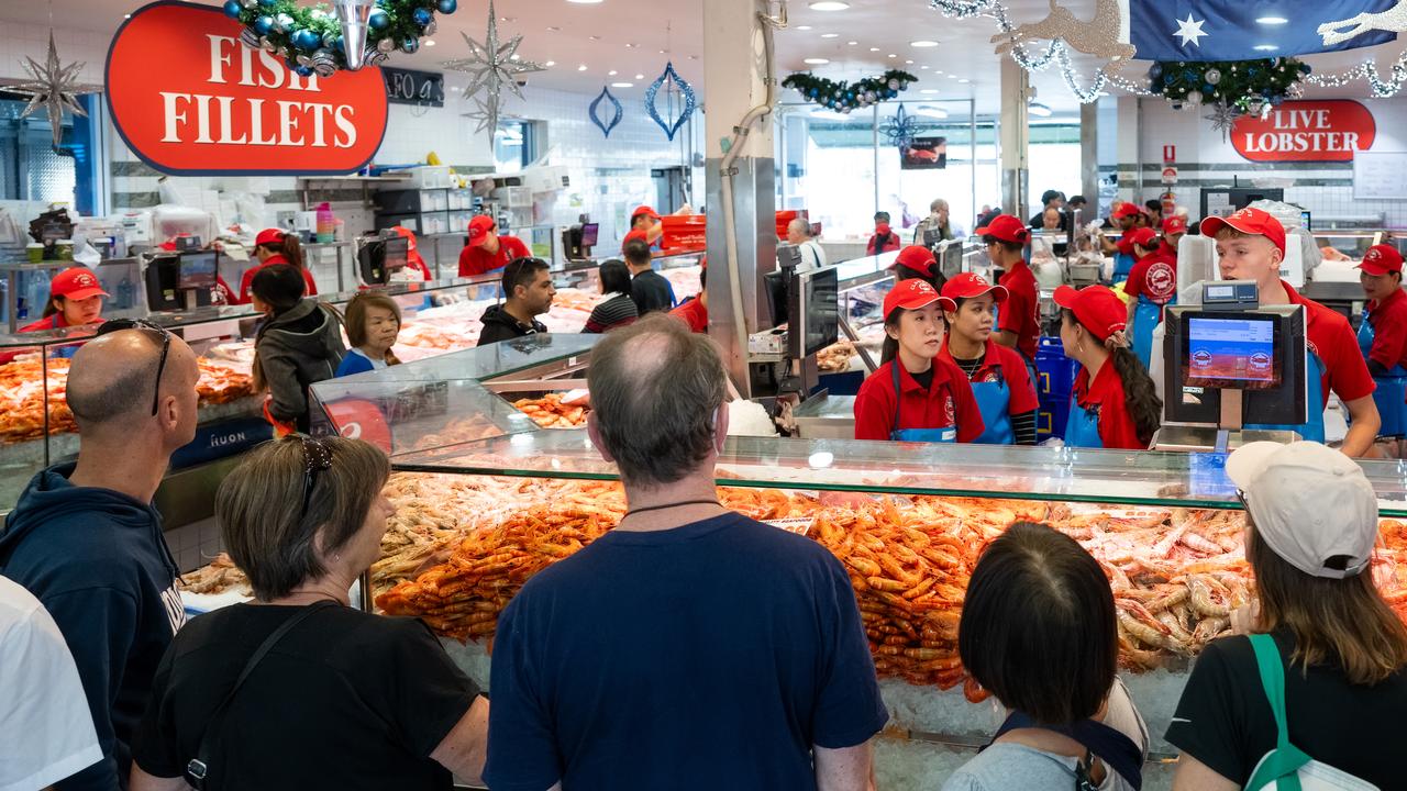 Shopers at the Sydney fish markets.