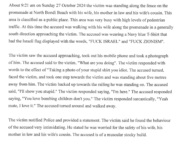 NSW Police Force Contents of Brief of Evidence