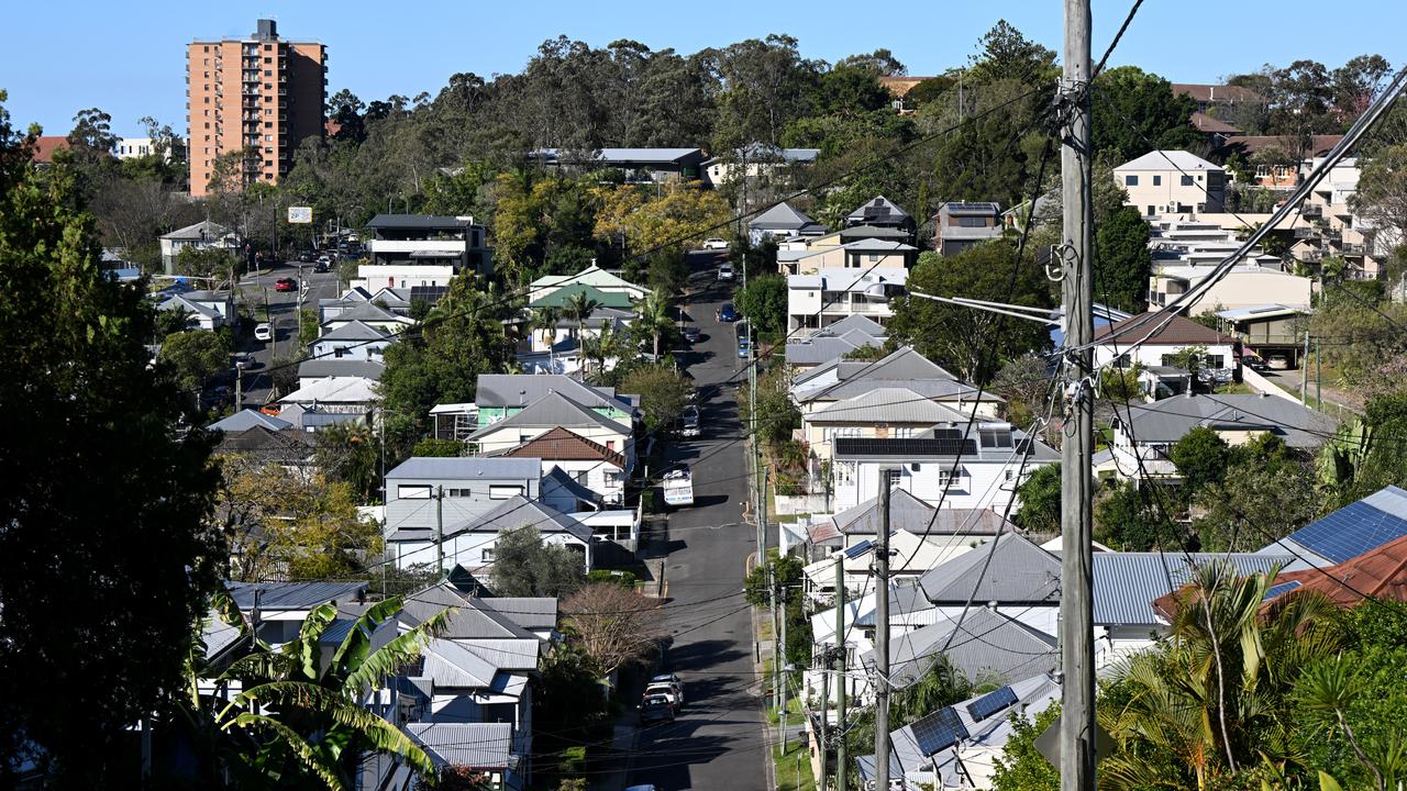 Homes are seen in the suburb of Kelvin Grove