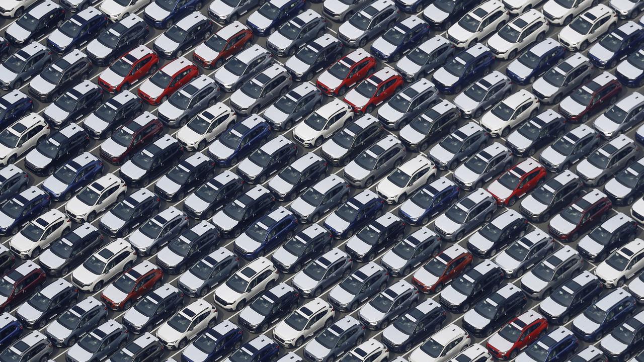 Vehicles bound for overseas in Kawasaki near Tokyo, Japan
