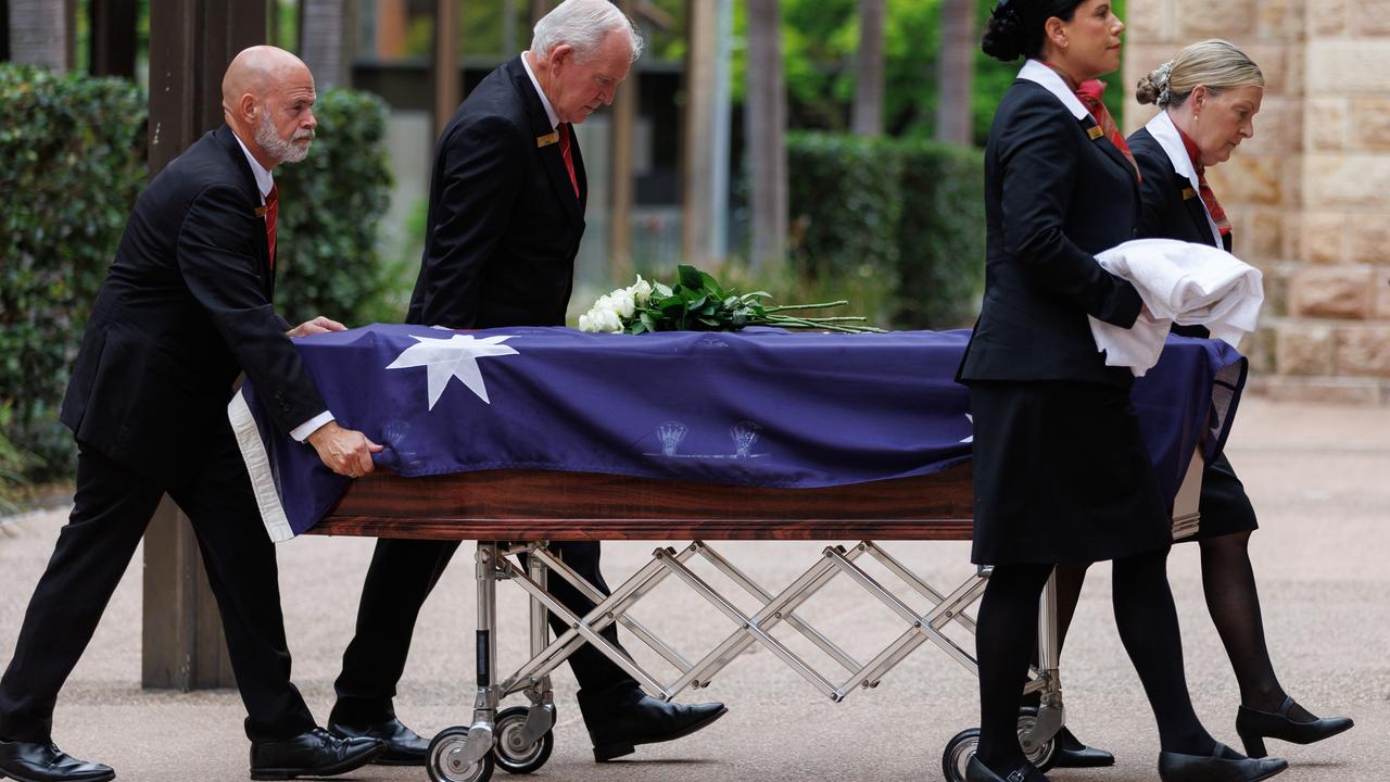 Ron Boswell's casket