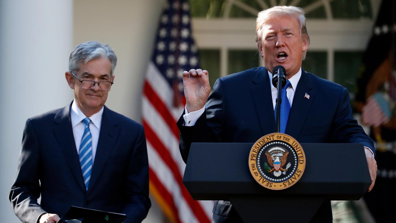 Federal Reserve chair Jerome Powell and President Donald Trump 