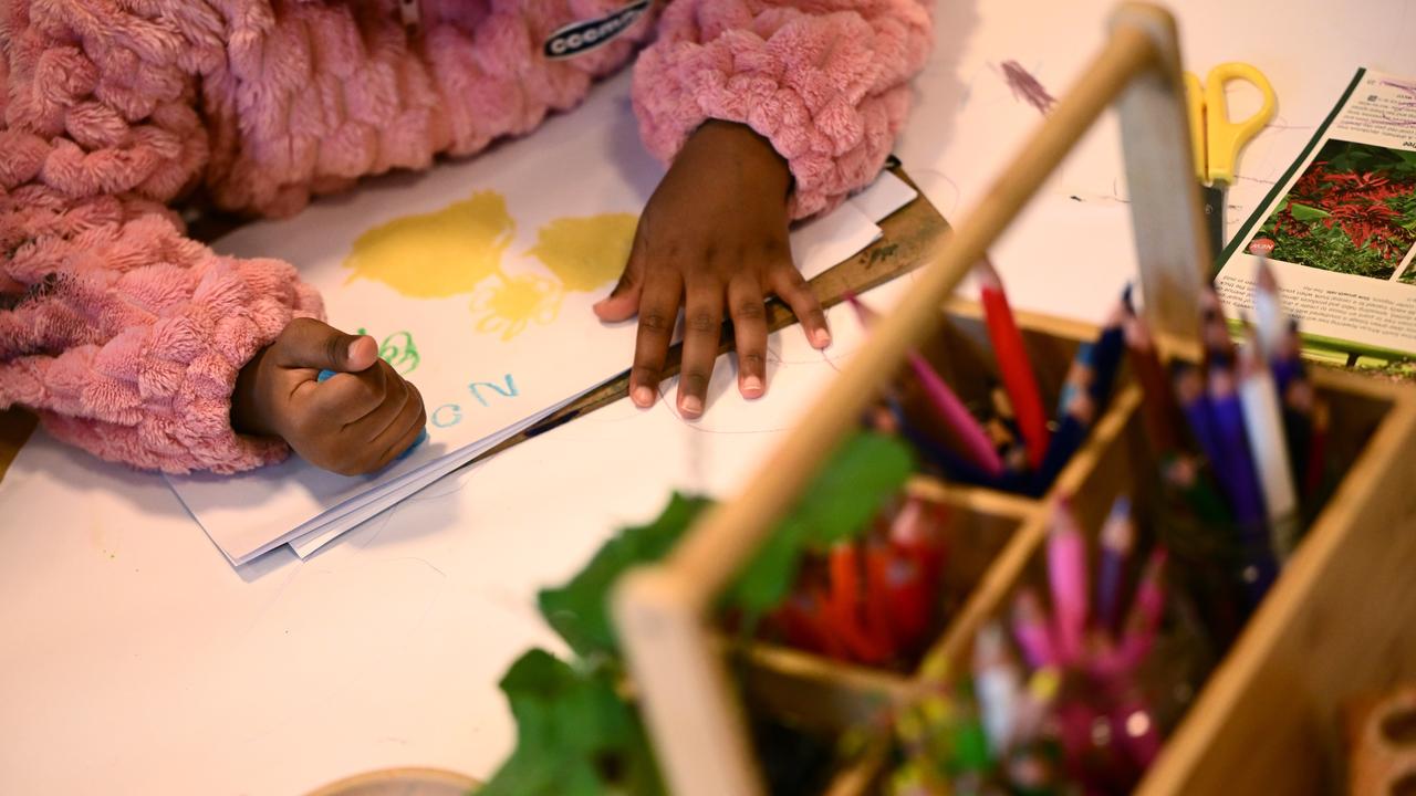 Children drawing at a childcare centre