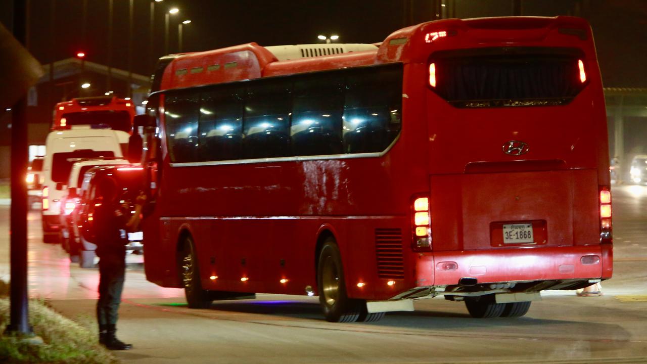 South Korean suspects on a bus