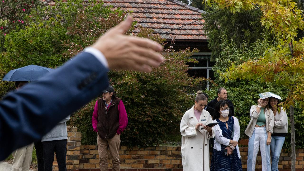 Bidders at a propert auction