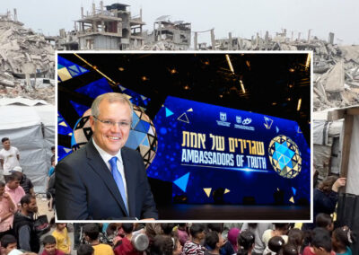 “Ambassadors of Truth”: Scott Morrison to speak in Israel as Gazans keep dying