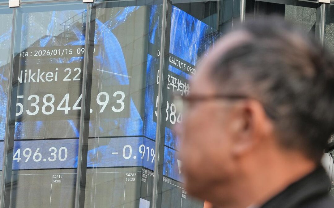 Asia shares near record high on AI optimism, dollar up