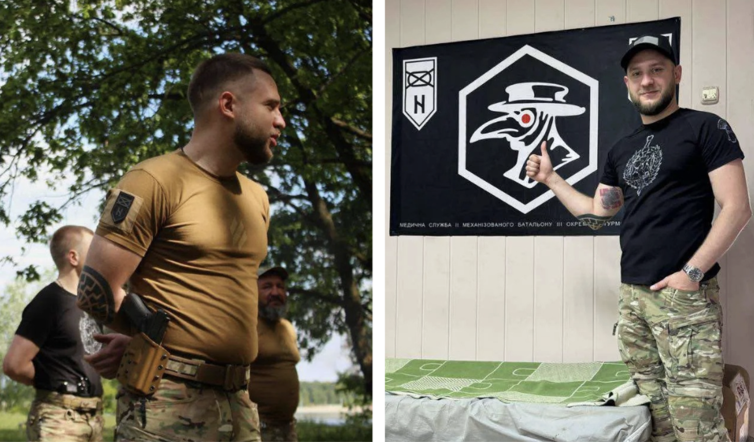 Denys Sokur with the Sonnenrad tattoo on his elbow