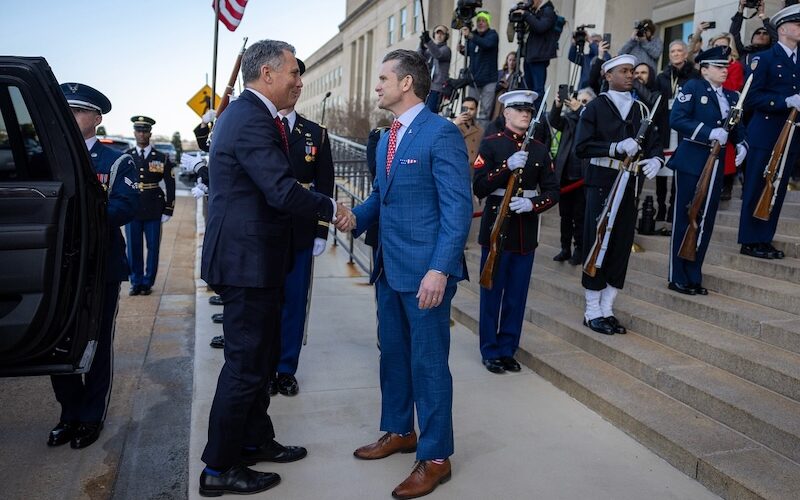 Defence Minister Richard Marles meets US Secretary for War Pete Hegseth. Image: Richard Marles, Facebook