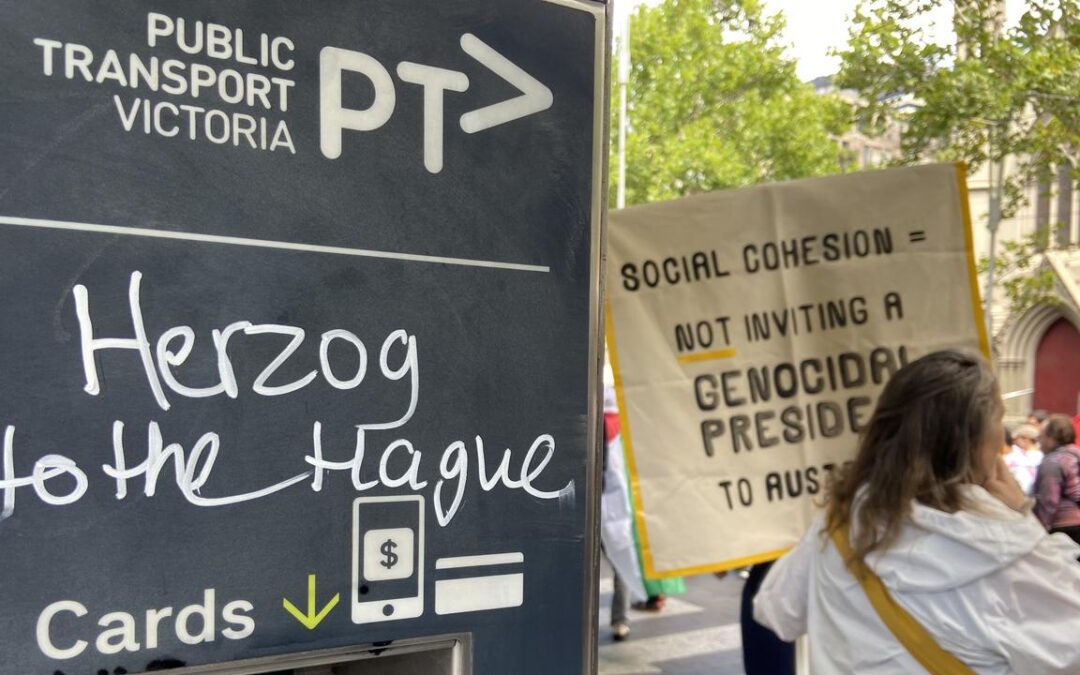 Israeli head flies in to rally rage, community embrace