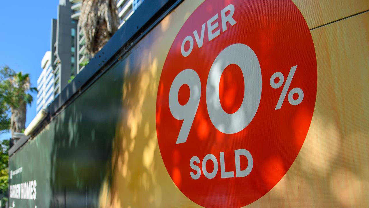 A sign at a apartment building construction site (file image)