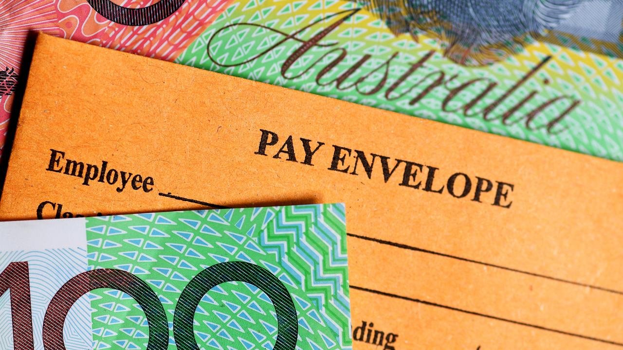 Australian currency and a wages envelope (file image)