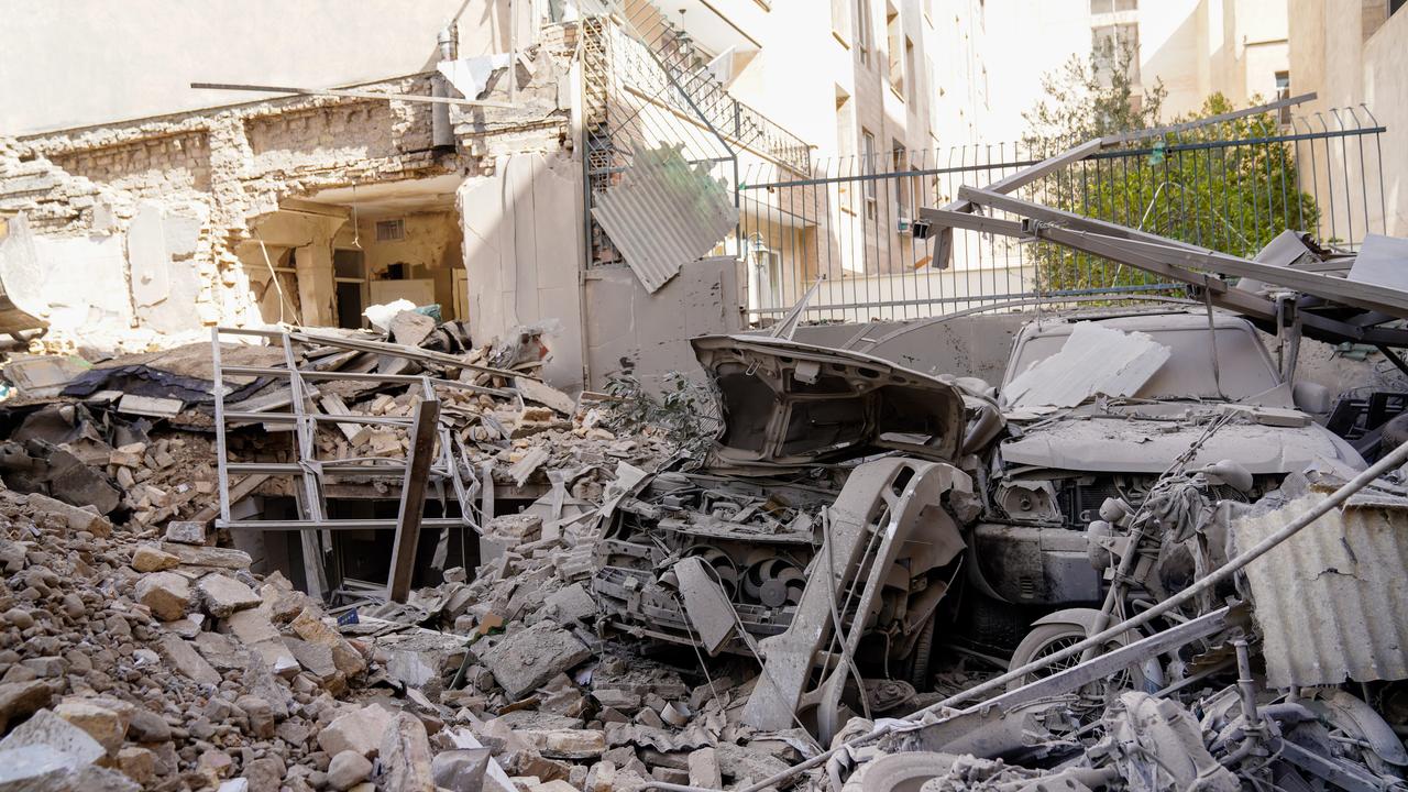 Rubble from a strike in Tehran