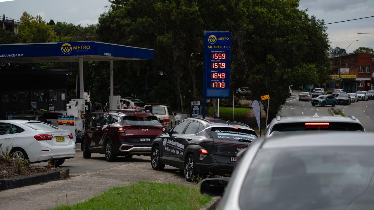 Petrol prices are shown at a service station in Sydney,