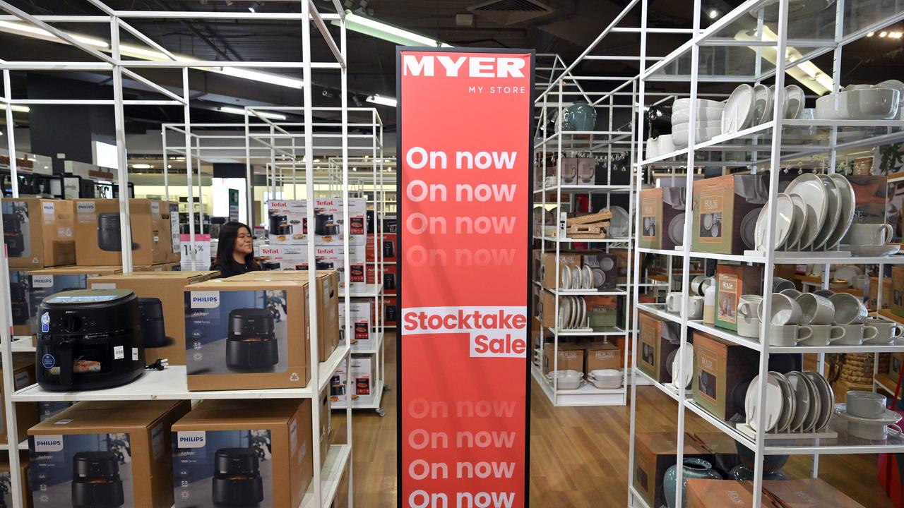 Sale signage at Myer (file image)